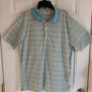 Linksoul Golf Polo Shirt Men’s Large Green Stripe‎ Tempus Fugit Aloha Outdoor